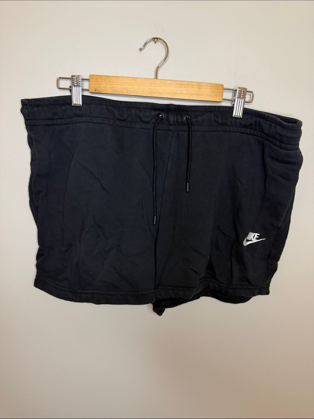 Nike Men’s Black Athletic Shorts with White Swoosh